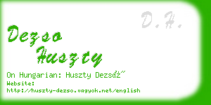 dezso huszty business card